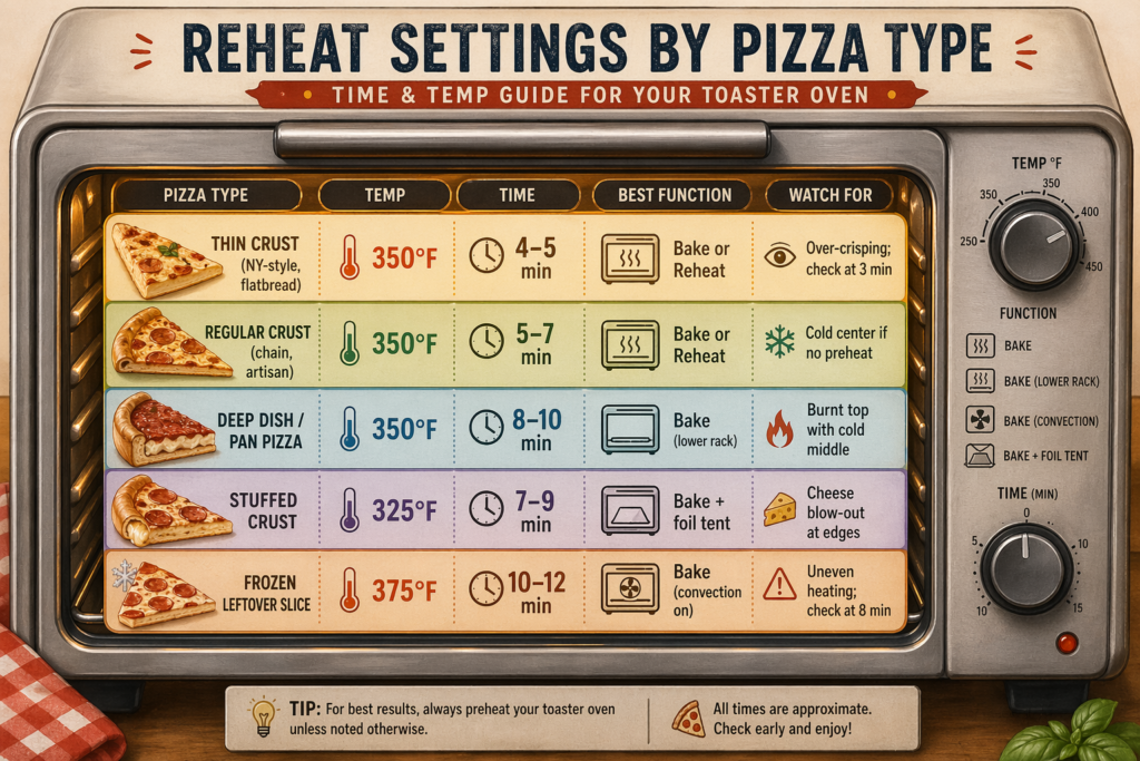 Best Toaster Oven Pizza Reheat Settings Time Temp Guide for Every Pizza Type
